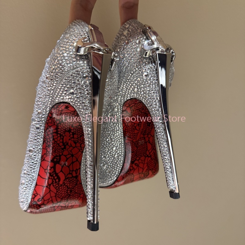 الذهب لامعة كريستال السيف على  - مراجعة Luxury Lifestyle Shoes وسعره